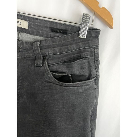 Black Denim Jeans 30 x 30 Stretch Men's Reaction Kenneth Cole Slim Fit - Picture 10 of 13